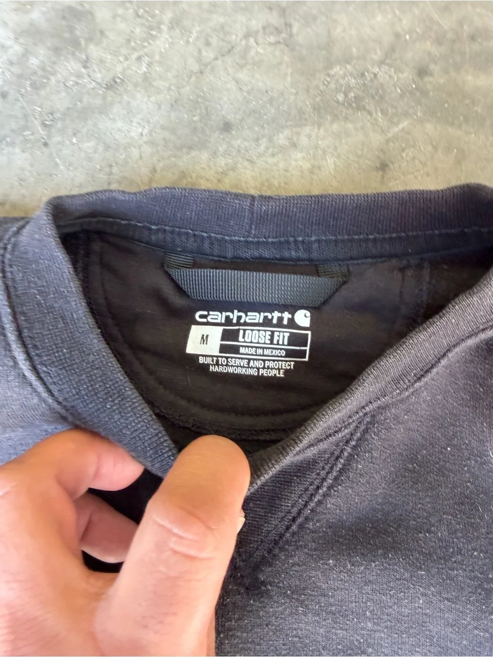 Carhartt Mens M Regular Black Crewneck Logo Sleeve Graphic Sweatshirt Loose Fit